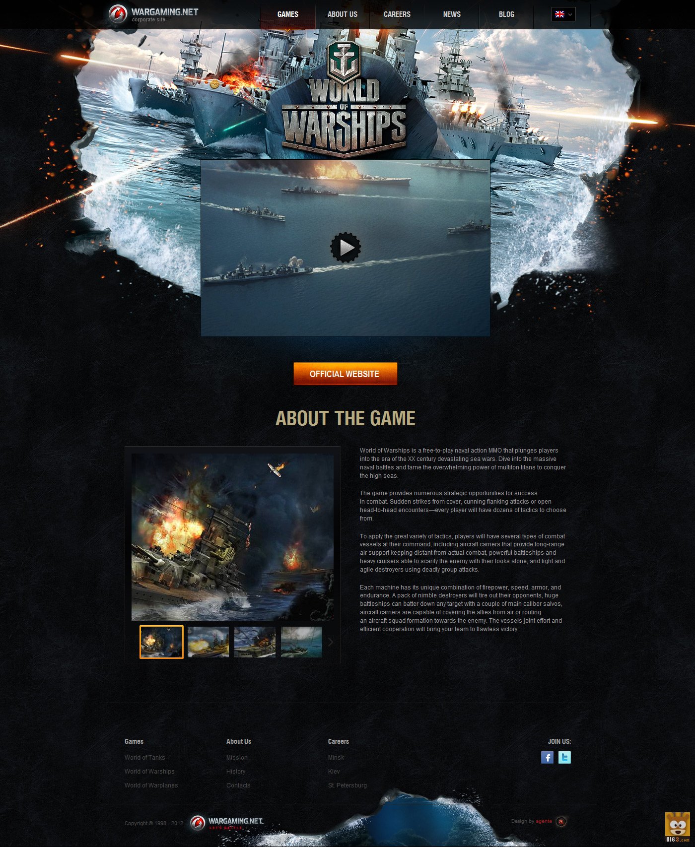 《World of Warships-Wargaming.NET》海洋战斗游戏UI网站_点击查看原图